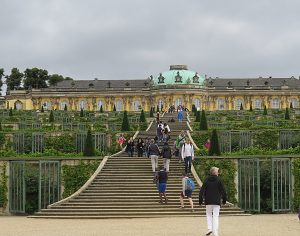 Sanssouci Palace from the Great Fountain.