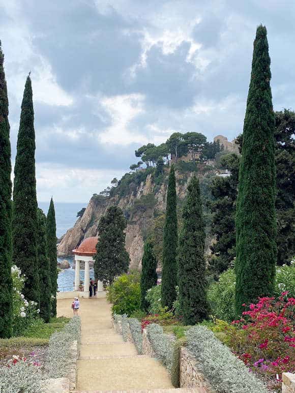 View to the Temple of Linnaeus Marimurtra gardens